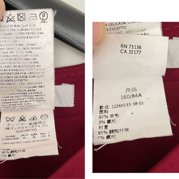Max Mara Wool Sheath Shift Dress Sz 4 Deep Red Boat Neckline Preppy - Picture 9 of 9
